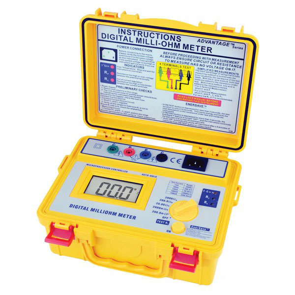 Low Resistance Ohmmeter, Digital Multimeter Milliohm Meter Accurate  Capacitance Tester HR390 with Crocodile Clip